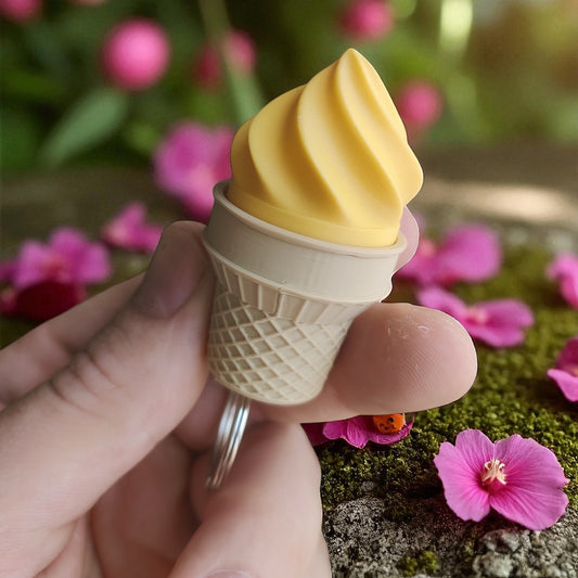 ICE CREAM CONE FIDGET CLICKER KEYCHAIN
