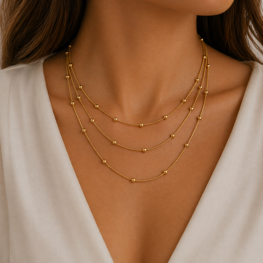 LUXE LAYERED NECKLACE - 18CT GOLD PLATED STEEL
