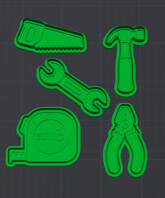 HAND TOOLS COOKIE CUTTERS & FONDANT STAMP 5PCE SET